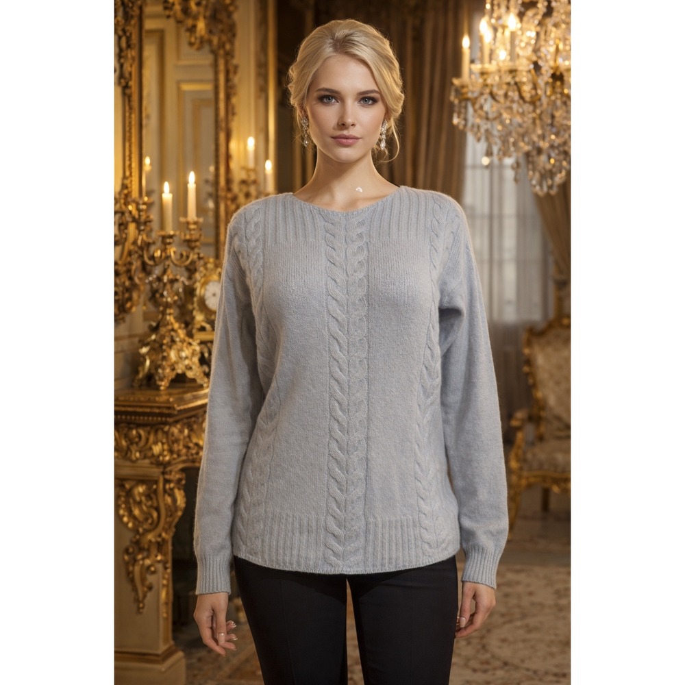Marled 100% Cashmere Cable Knit Sweater Capsule SZ XS Luxury Soft Minimalist